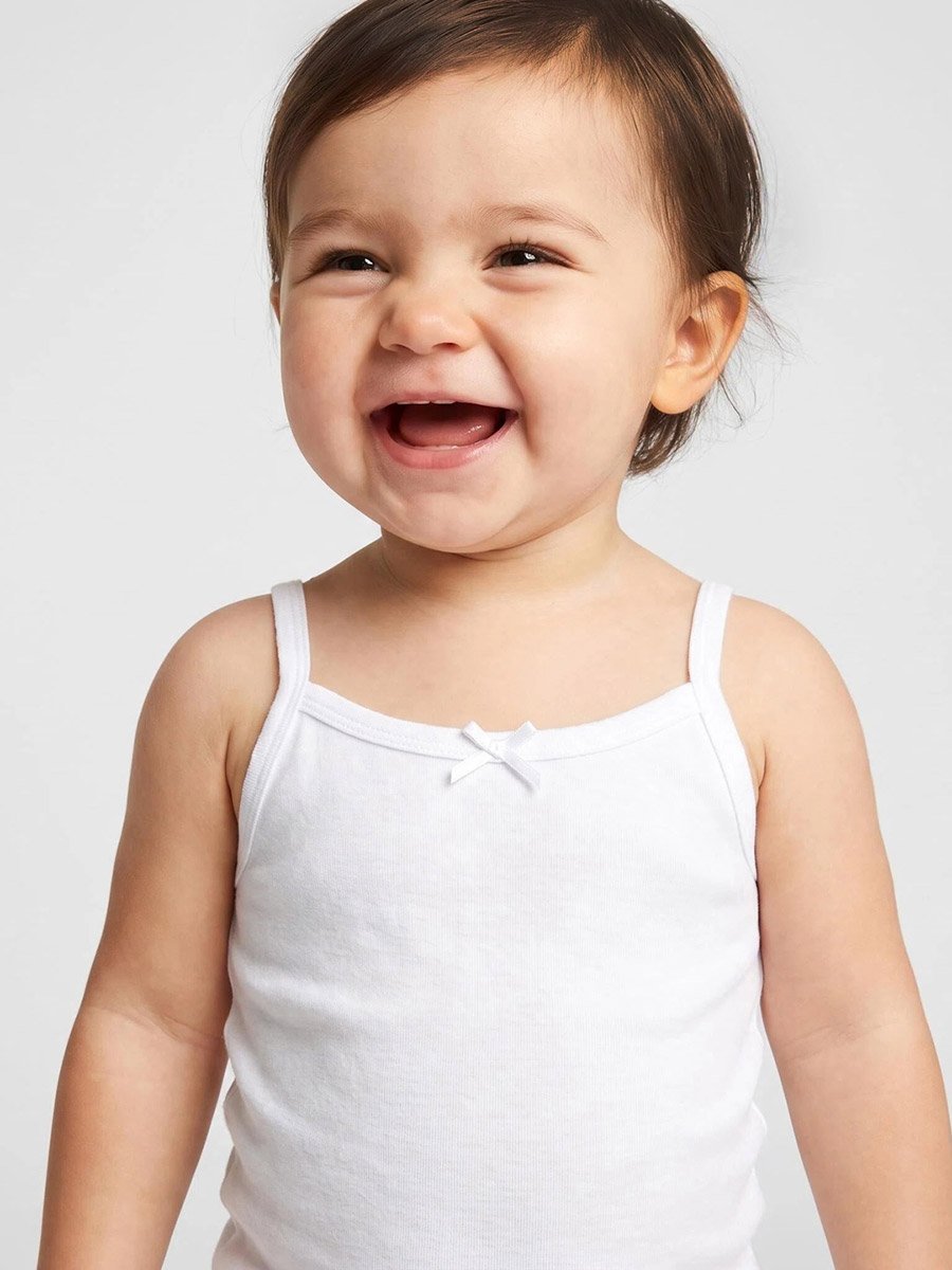 Pack of 3 - Baby Girl Multi-Color Bow Detail Cami Vest