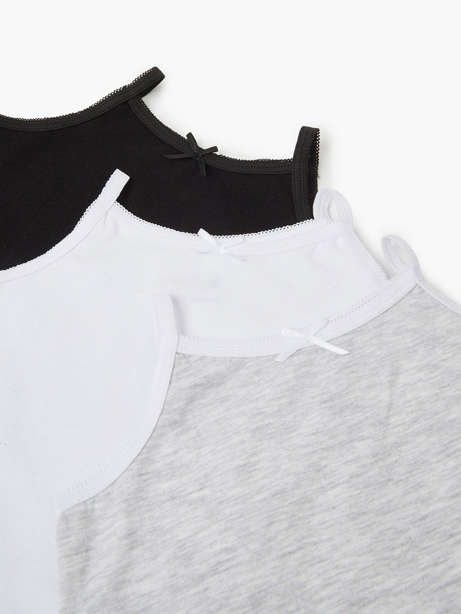 Pack of 3 - Baby Girl Multi-Color Bow Detail Cami Vest
