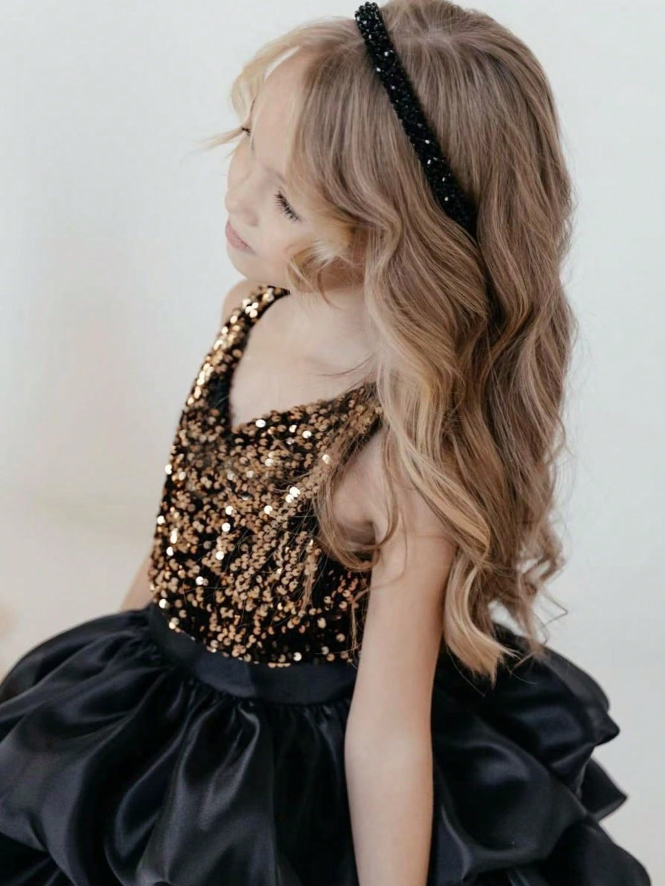 Black A-Line Knee-Length Dress