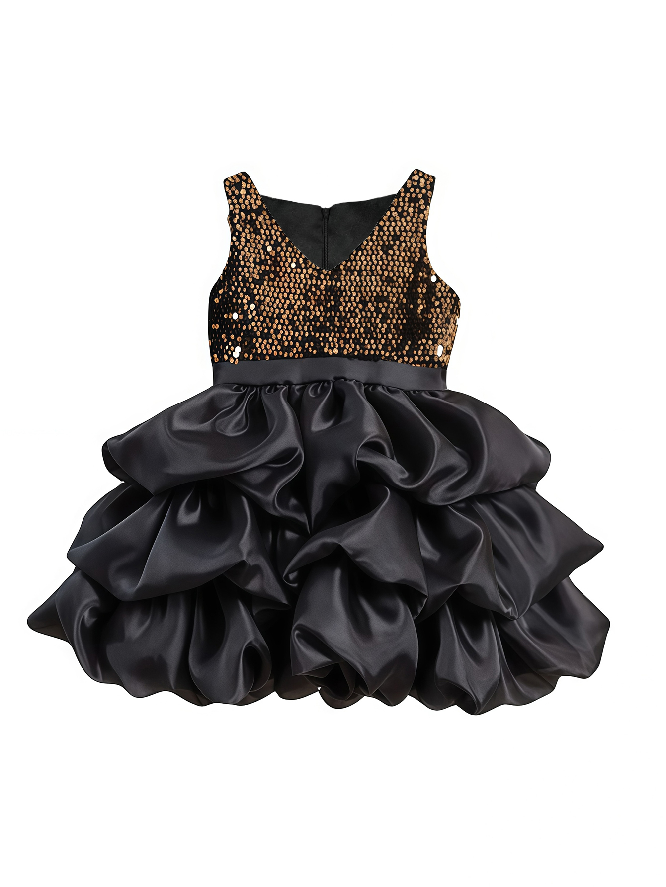 Black A-Line Knee-Length Dress