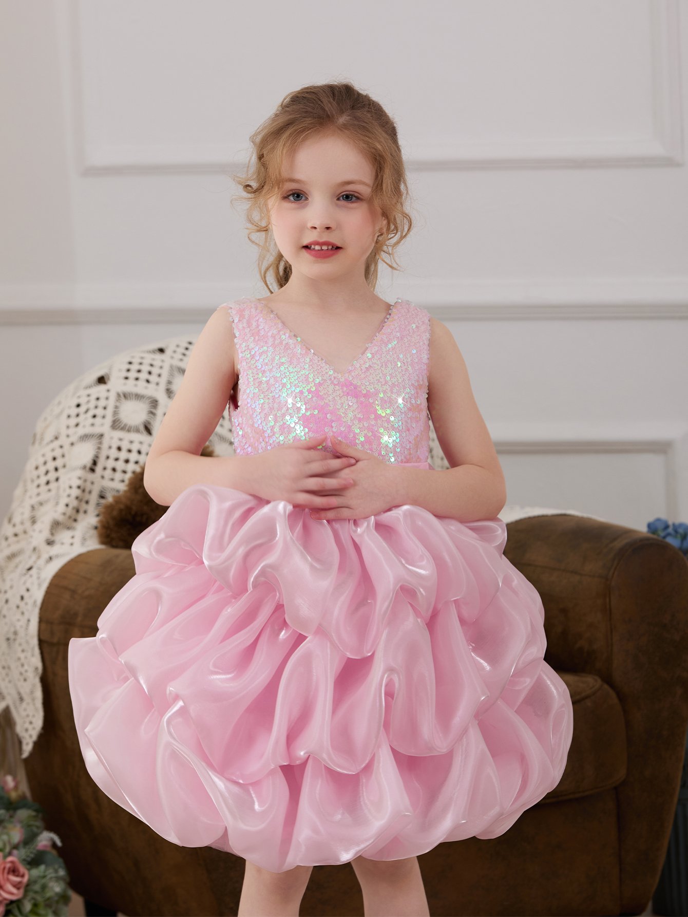 Pink Embellished A-Line Dress