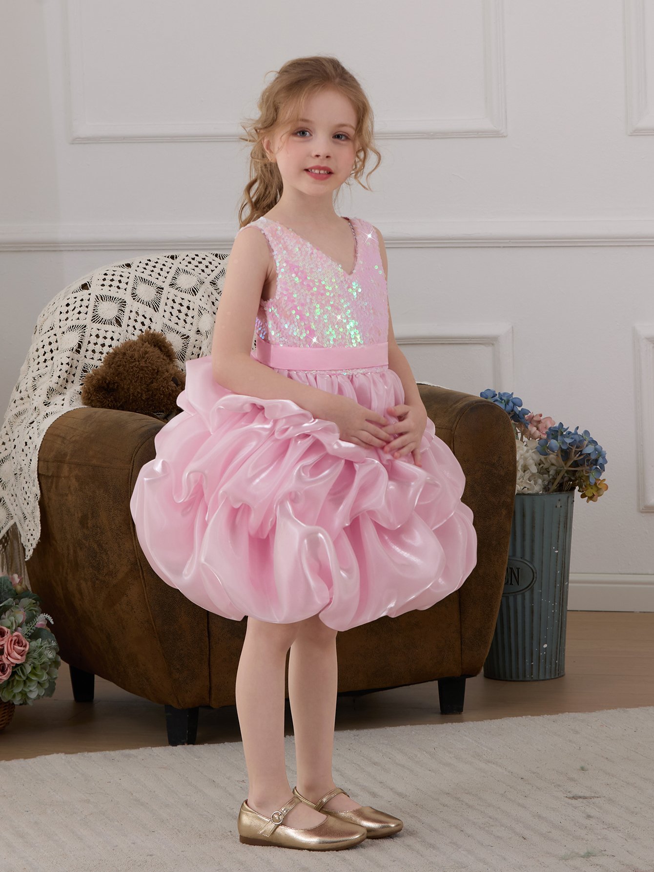 Pink Embellished A-Line Dress