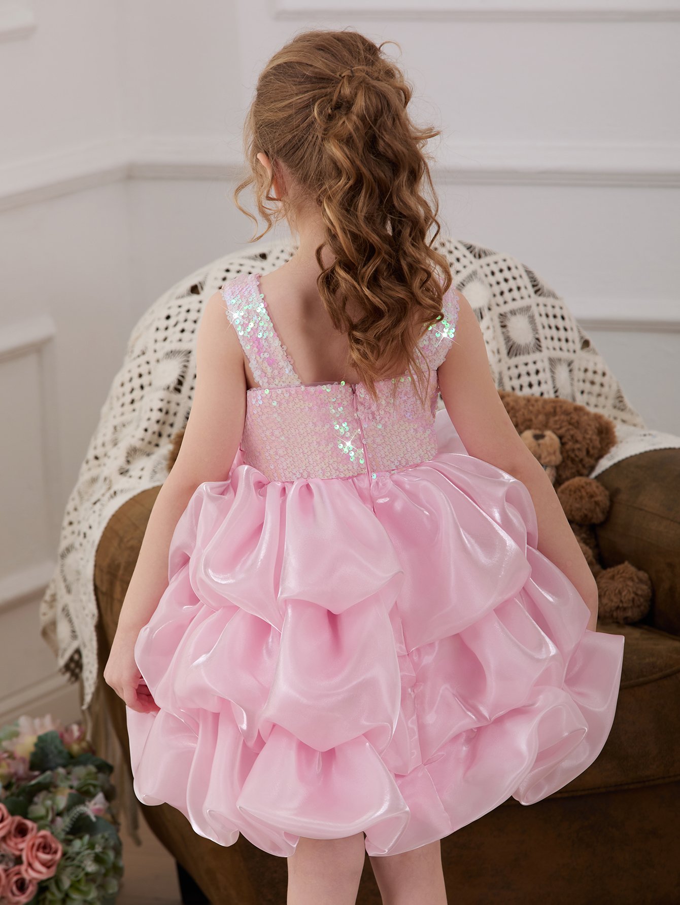 Pink Embellished A-Line Dress