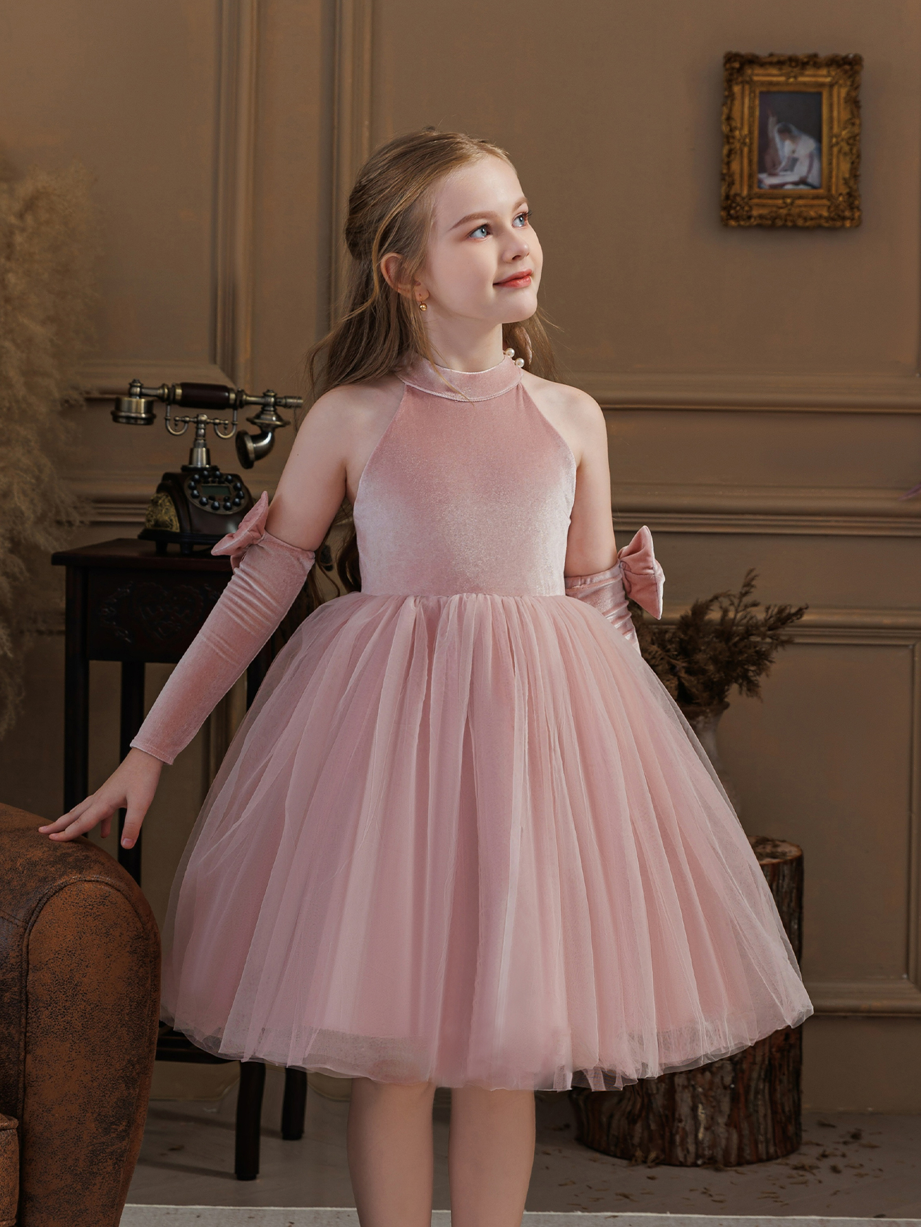 Pink Knee-Length A-Line Dress