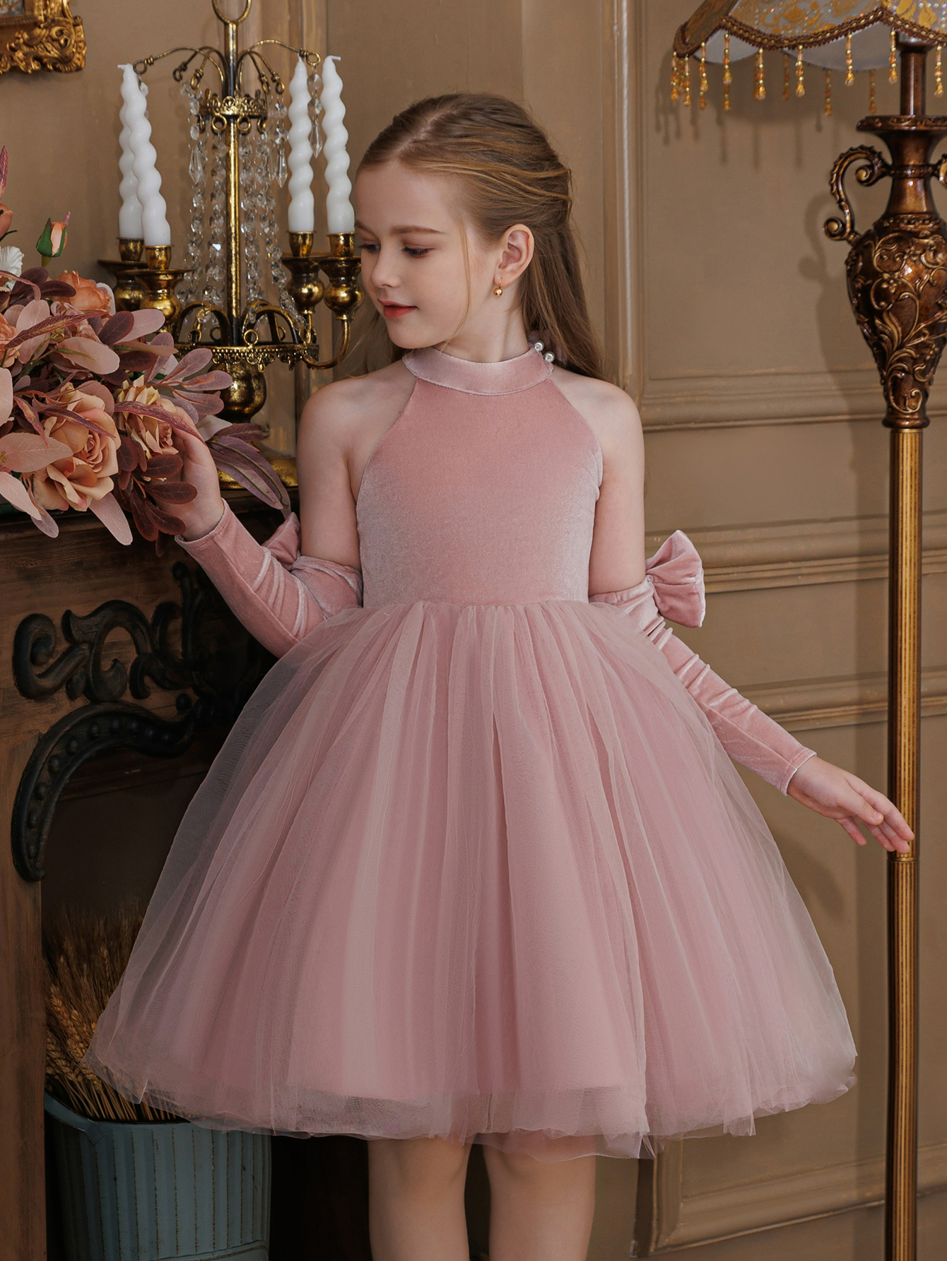 Pink Knee-Length A-Line Dress