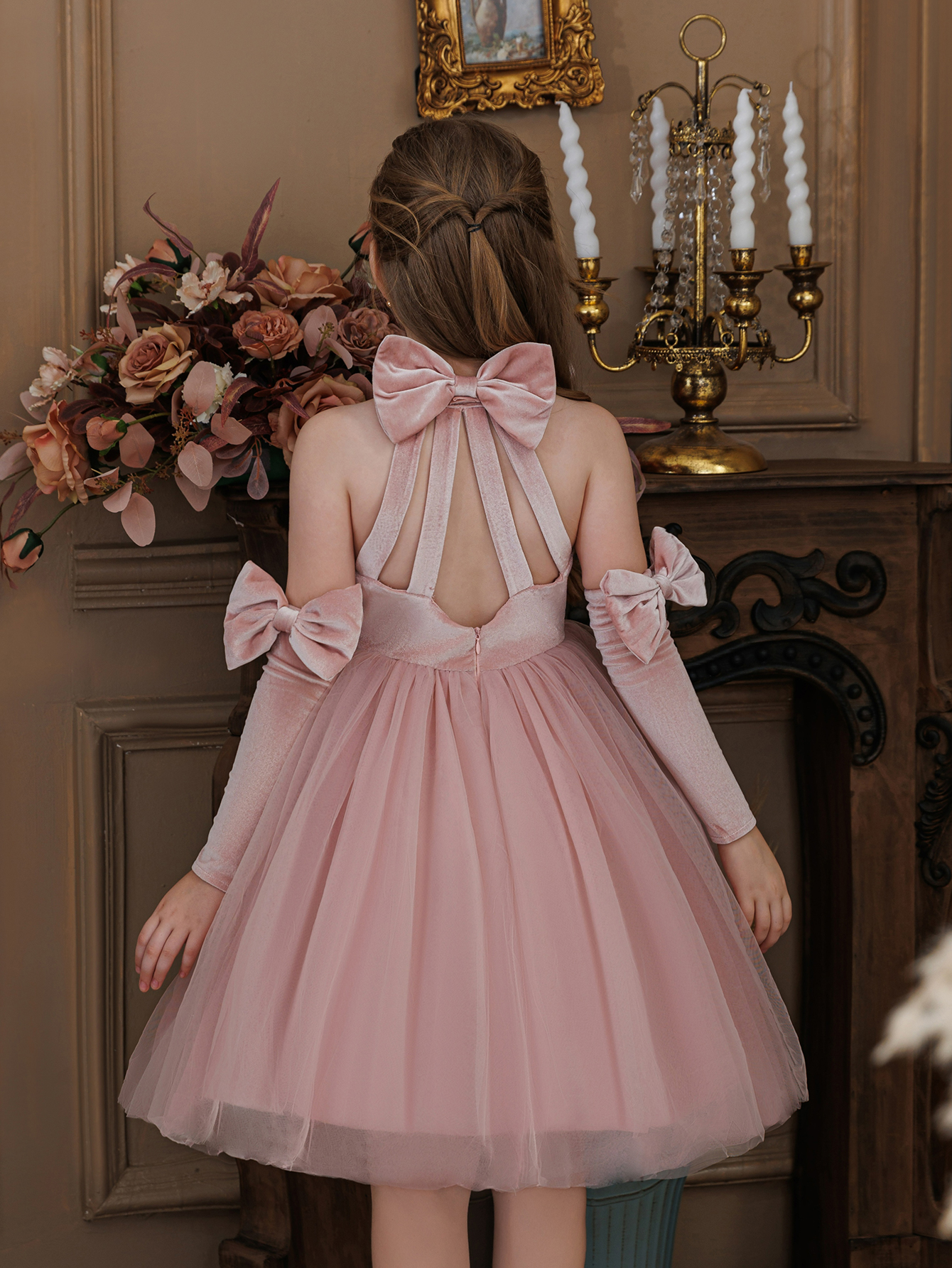Pink Knee-Length A-Line Dress