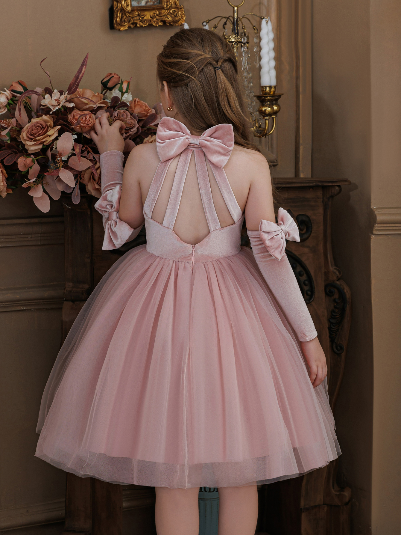 Pink Knee-Length A-Line Dress