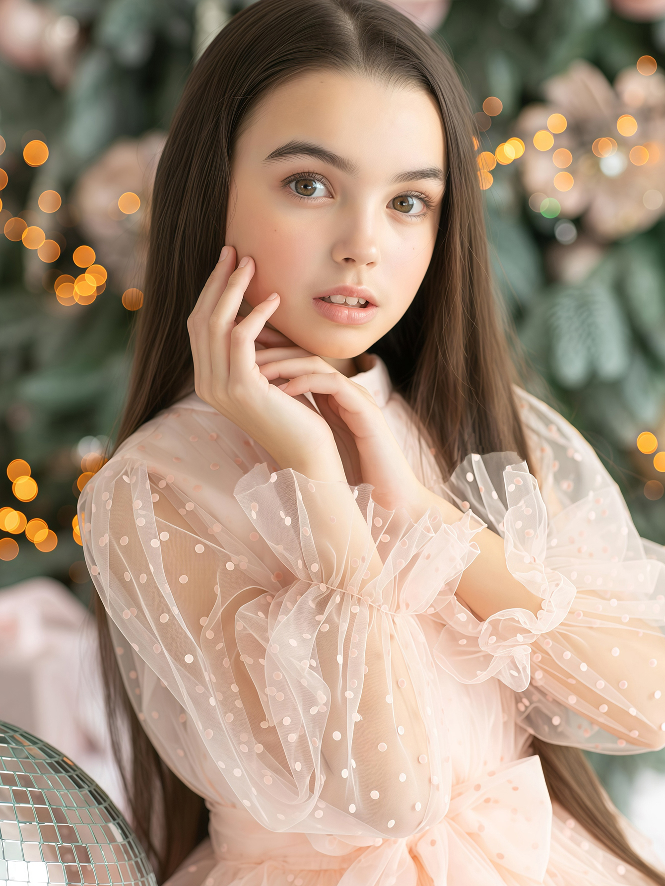 Pink Knee-Length A-Line Dress