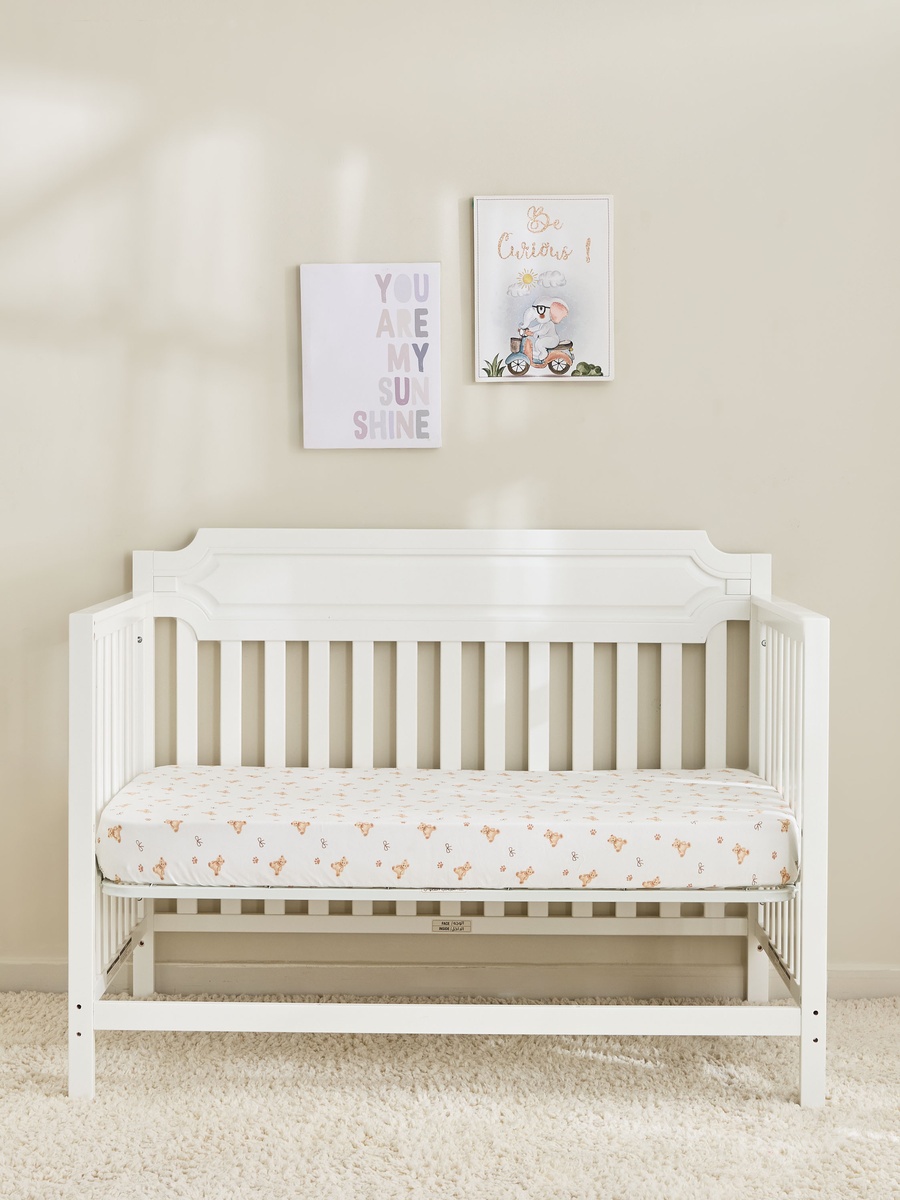 Pack of 2 Baby Fitted Sheet with Assorted Print, 70x130 cm