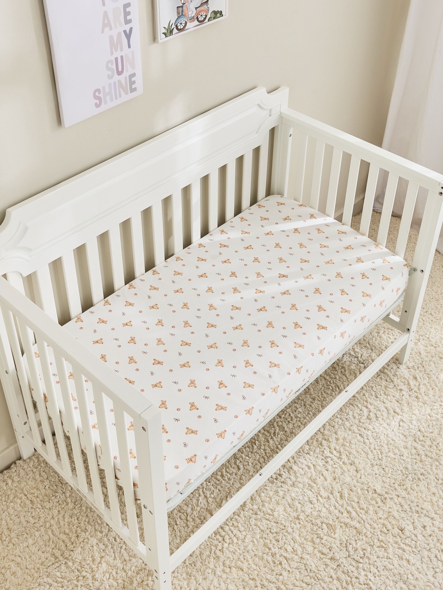 Pack of 2 Baby Fitted Sheet with Assorted Print, 70x130 cm