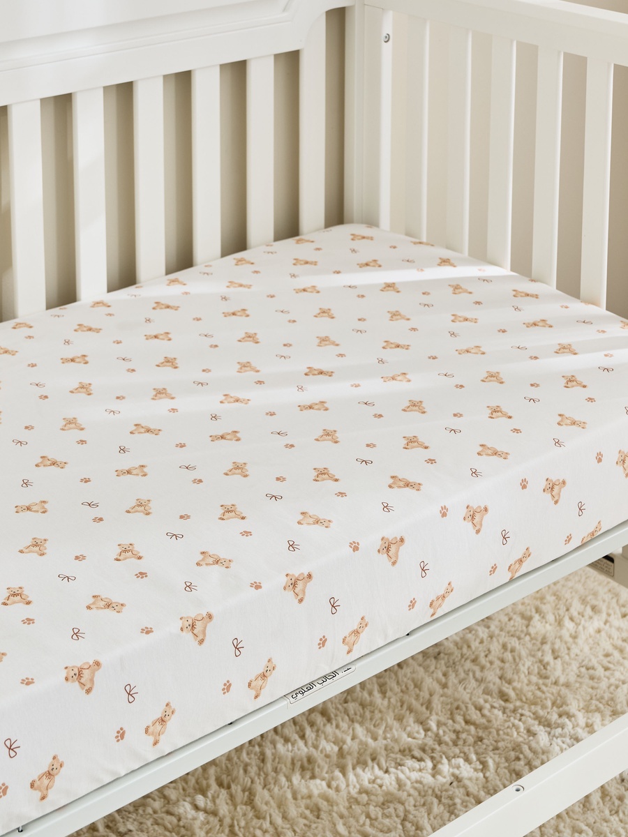 Pack of 2 Baby Fitted Sheet with Assorted Print, 70x130 cm