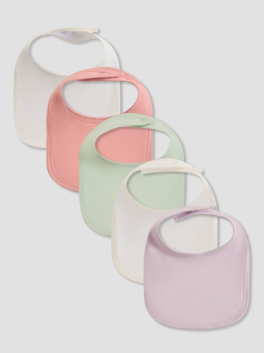 Pack of 5 Baby Bib with Snap Button Closure