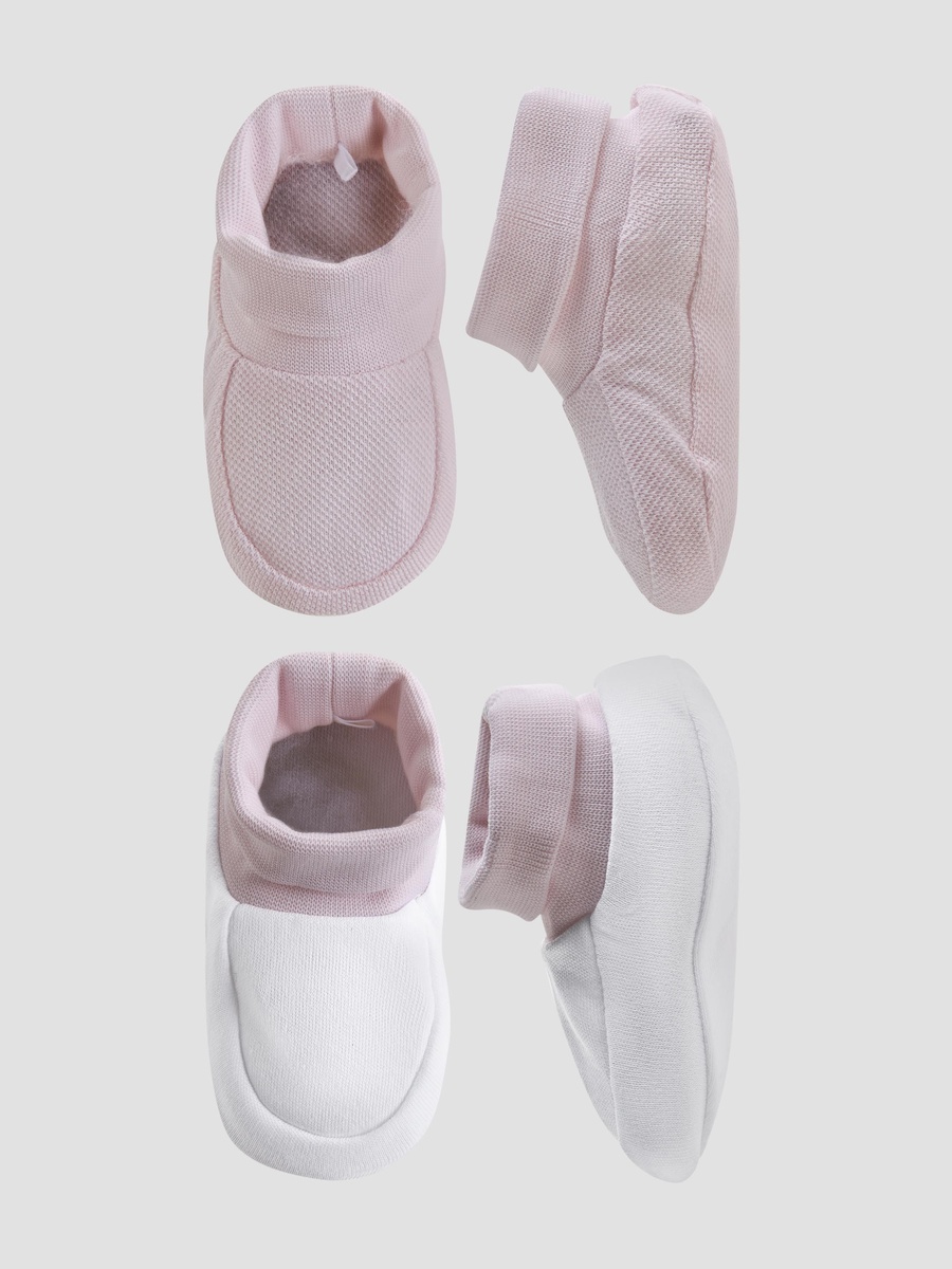 Pack of 2 Textured Booties with Elasticated Cuff