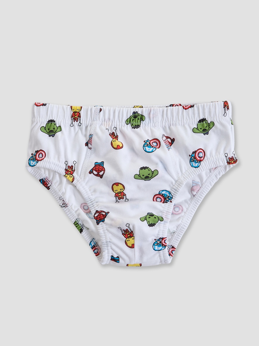 Pack of 3 Cotton Briefs with Avengers Print