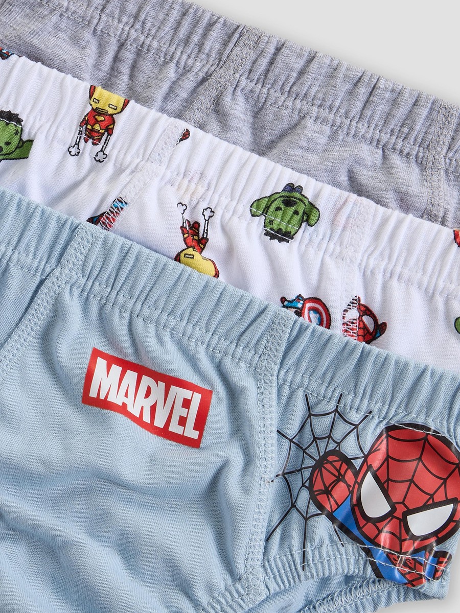 Pack of 3 Cotton Briefs with Avengers Print