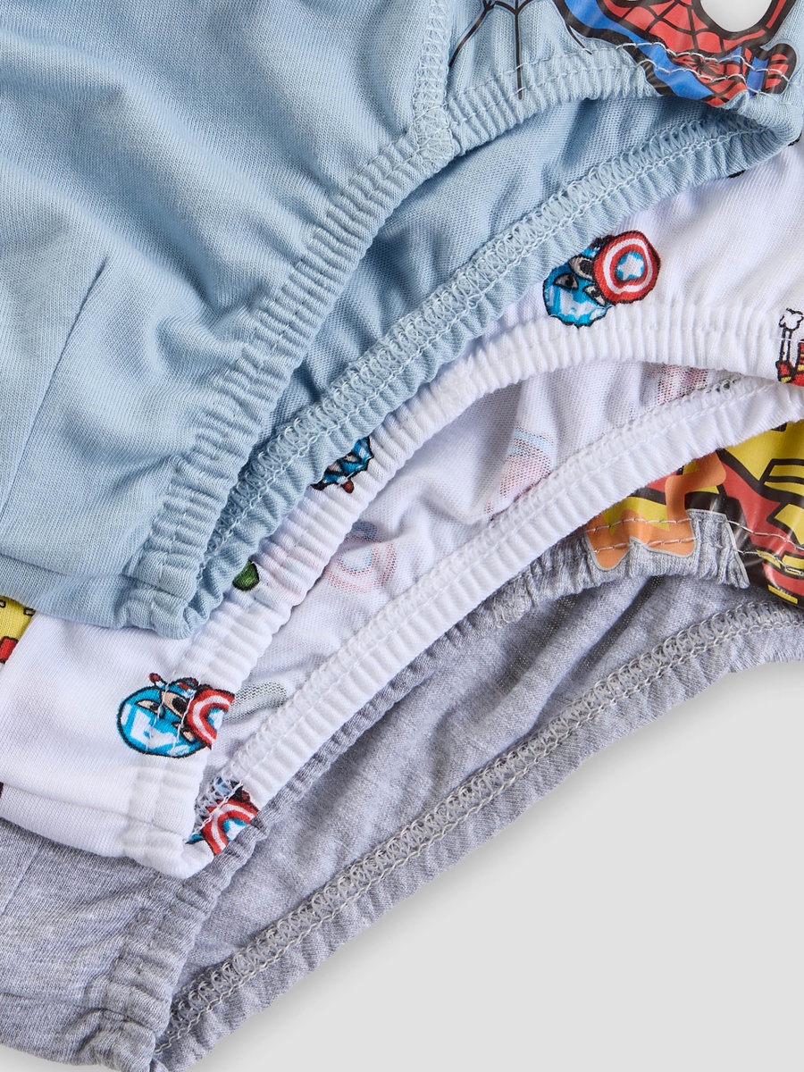 Pack of 3 Cotton Briefs with Avengers Print
