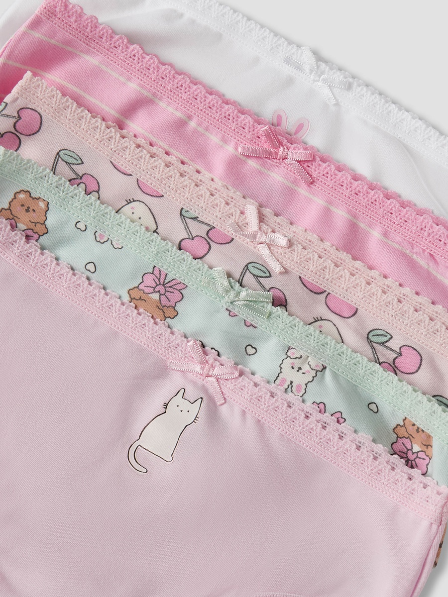 سراويل داخلية قطن بطبعات - طقم من 5 قطع