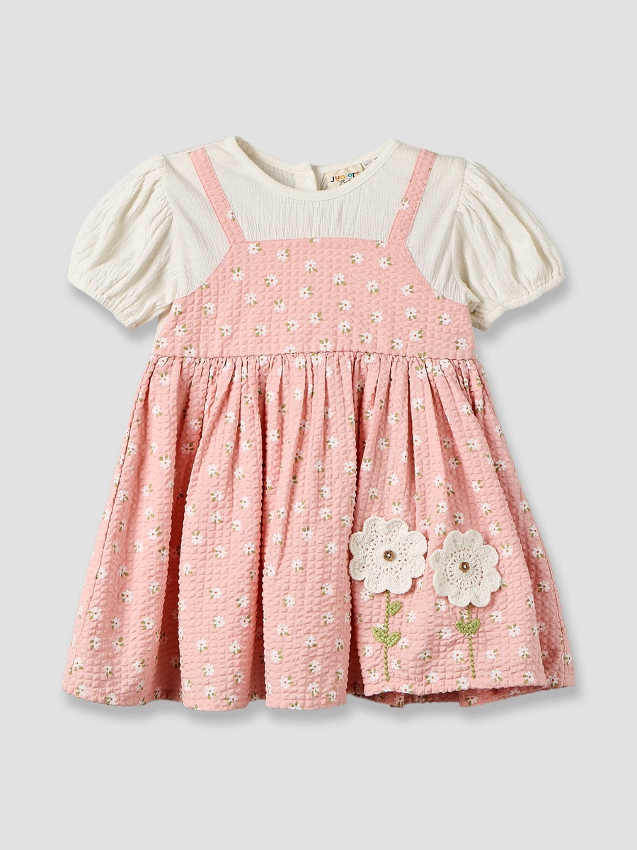 Round Neck Short Sleeve Knee Length Dress with Hairband