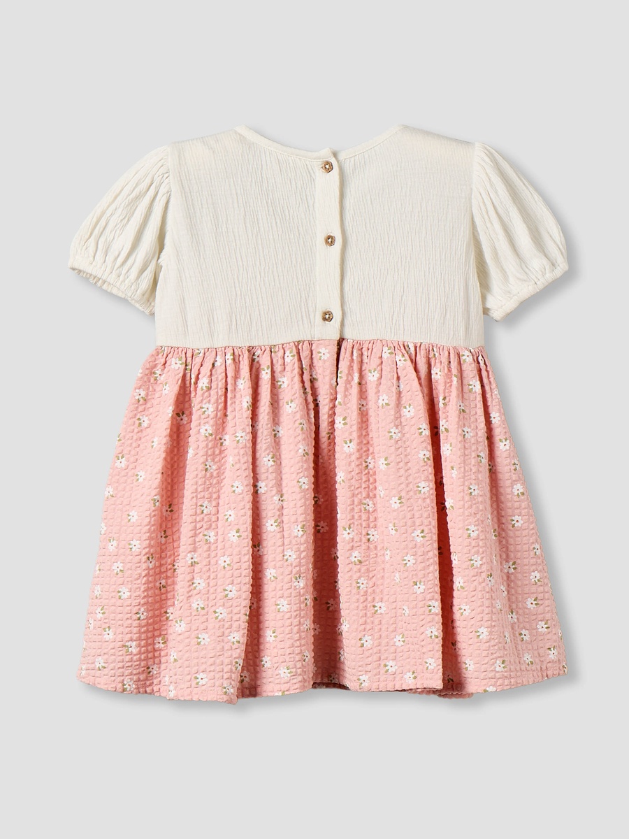 Round Neck Short Sleeve Knee Length Dress with Hairband