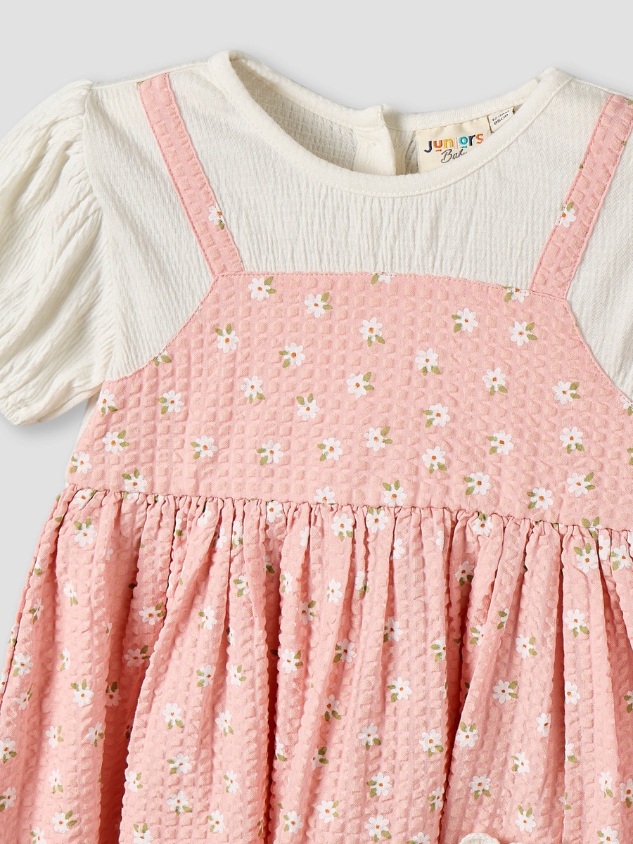 Round Neck Short Sleeve Knee Length Dress with Hairband