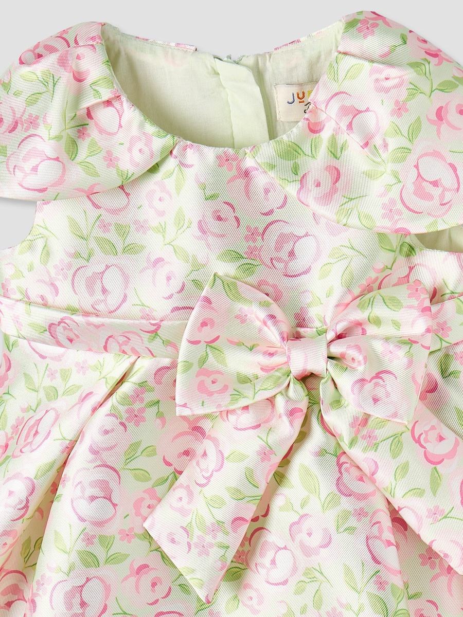 Round Neck Sleeveless A-Line Dress with Floral Print