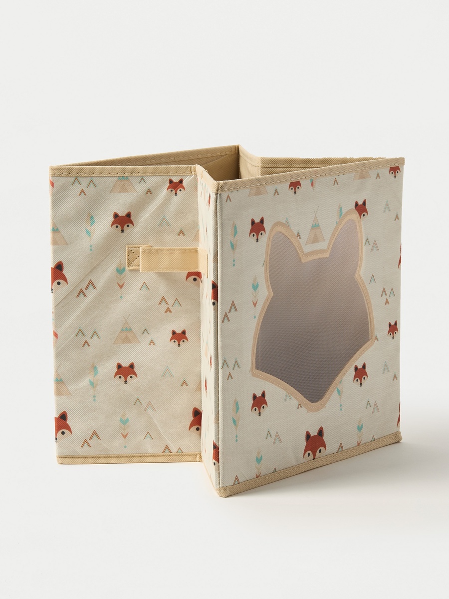 Printed Foldable Storage Box with Lid - 31x31x31 cm