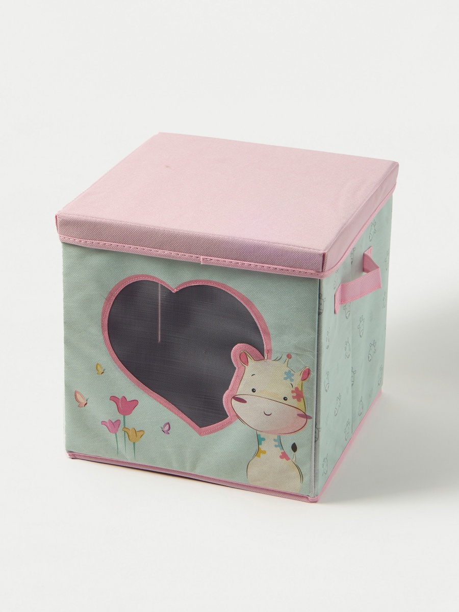Printed Foldable Storage Box with Lid - 31x31x31 cm