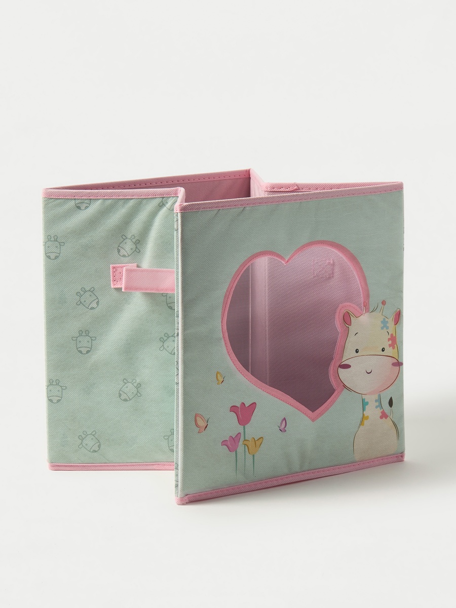 Printed Foldable Storage Box with Lid - 31x31x31 cm