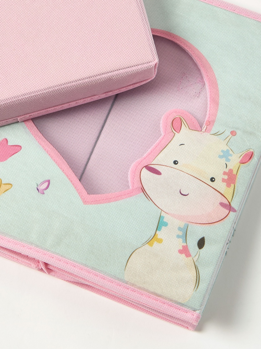 Printed Foldable Storage Box with Lid - 31x31x31 cm