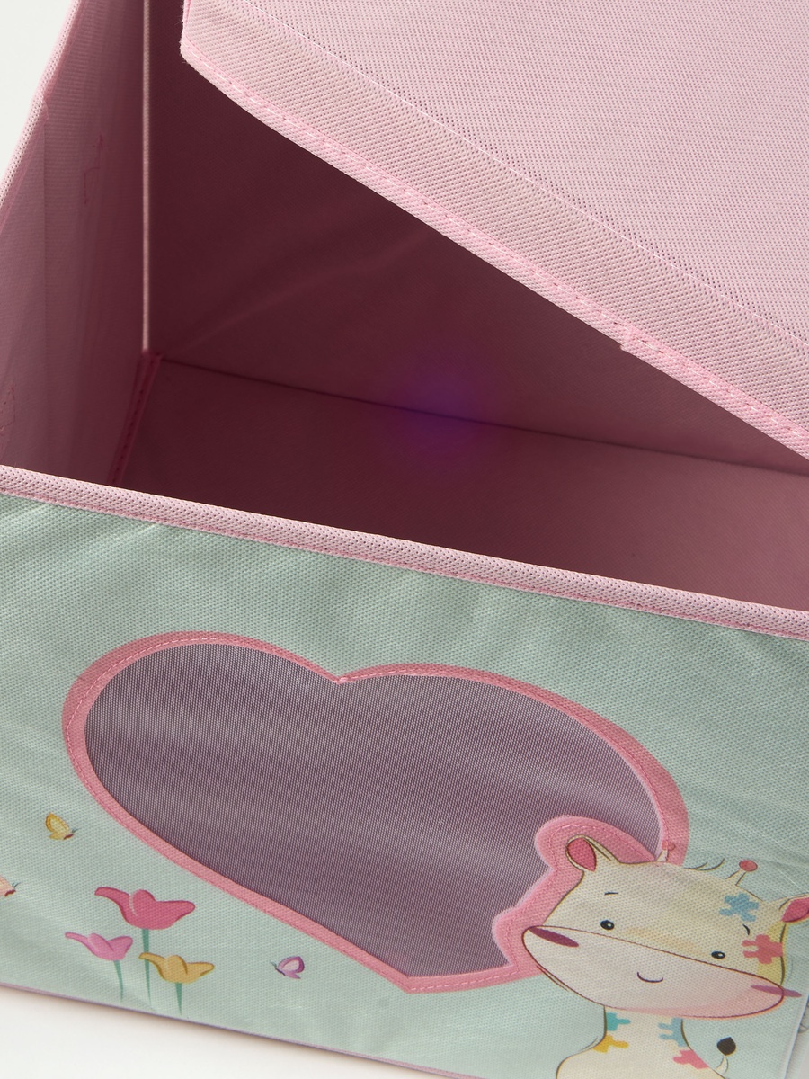 Printed Foldable Storage Box with Lid - 31x31x31 cm
