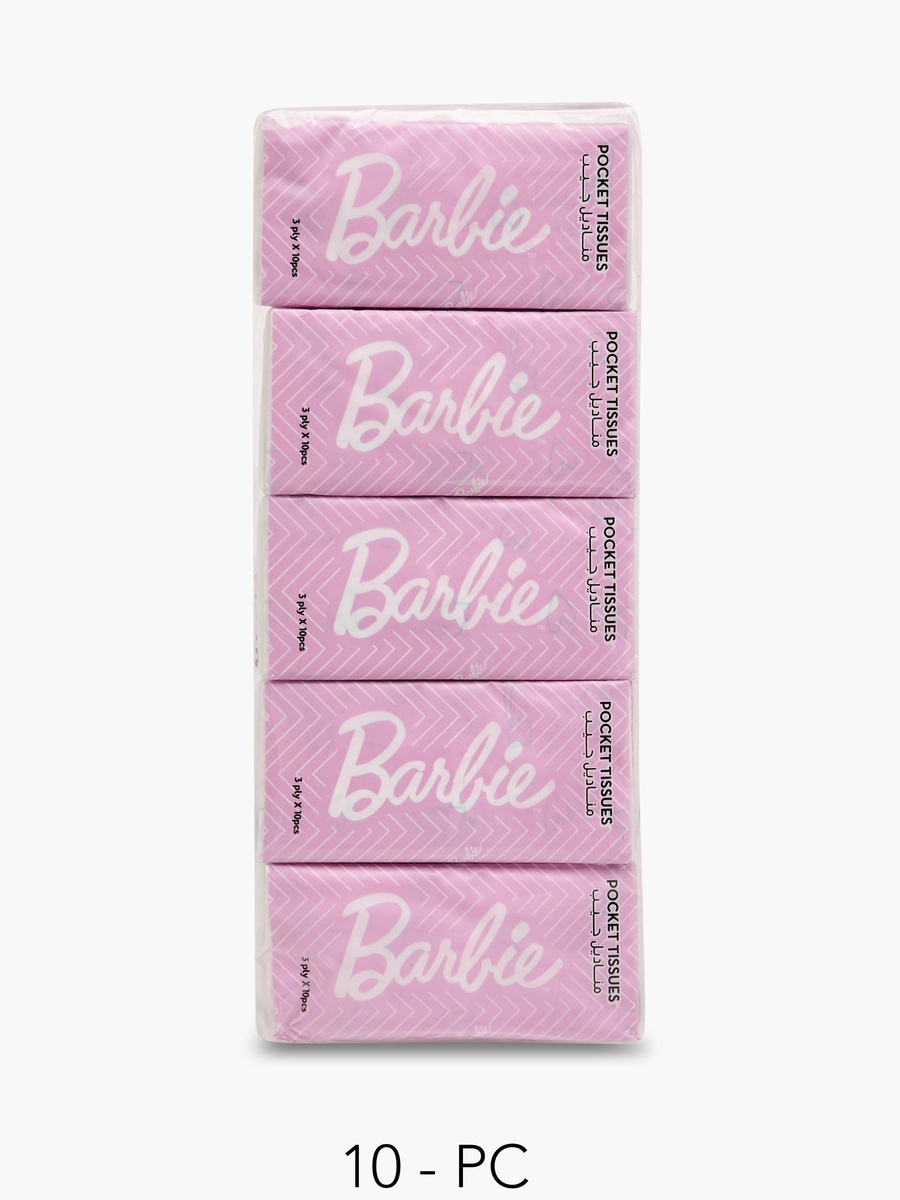 Pack of 10 Barbie Printed Pocket Tissues