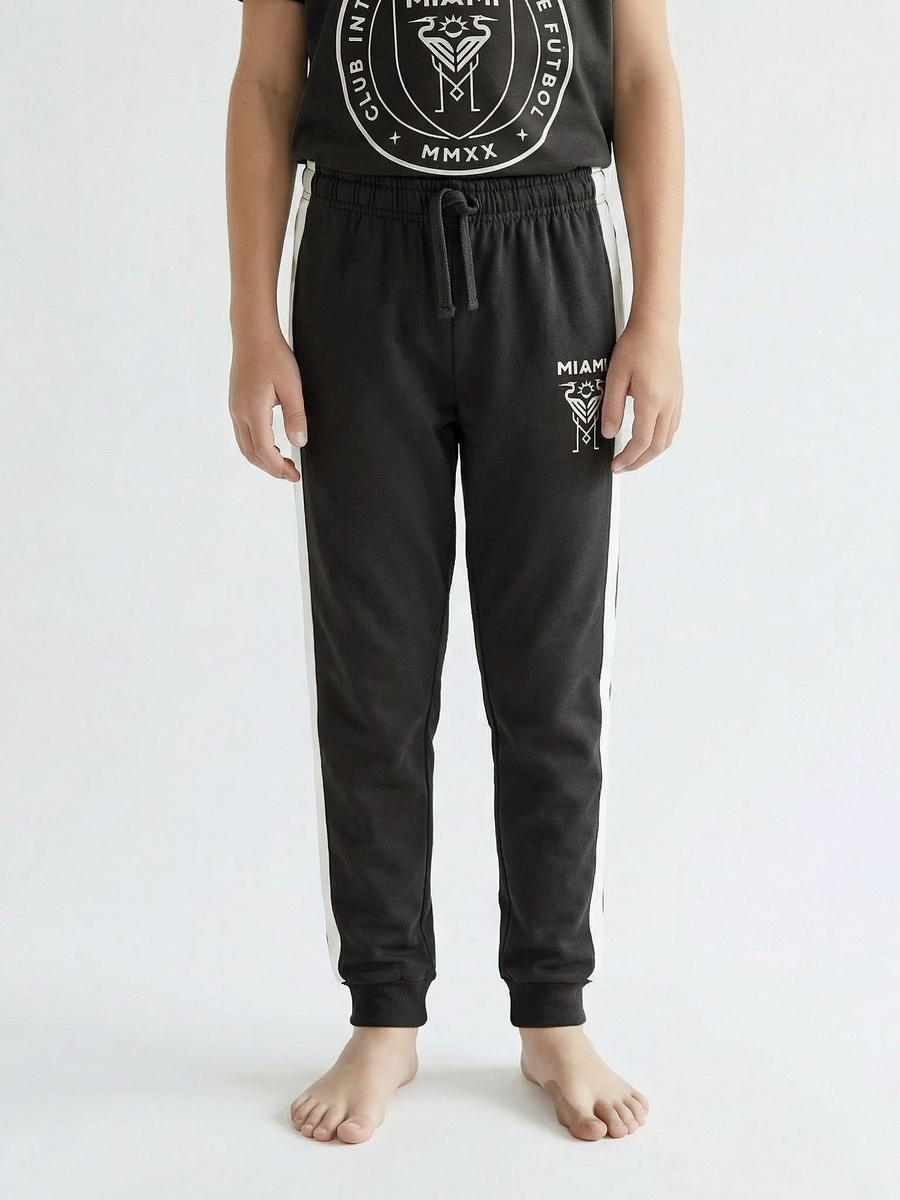 Cotton Crew Neck Short Sleeve Pyjama Set with Miami Football Club Print