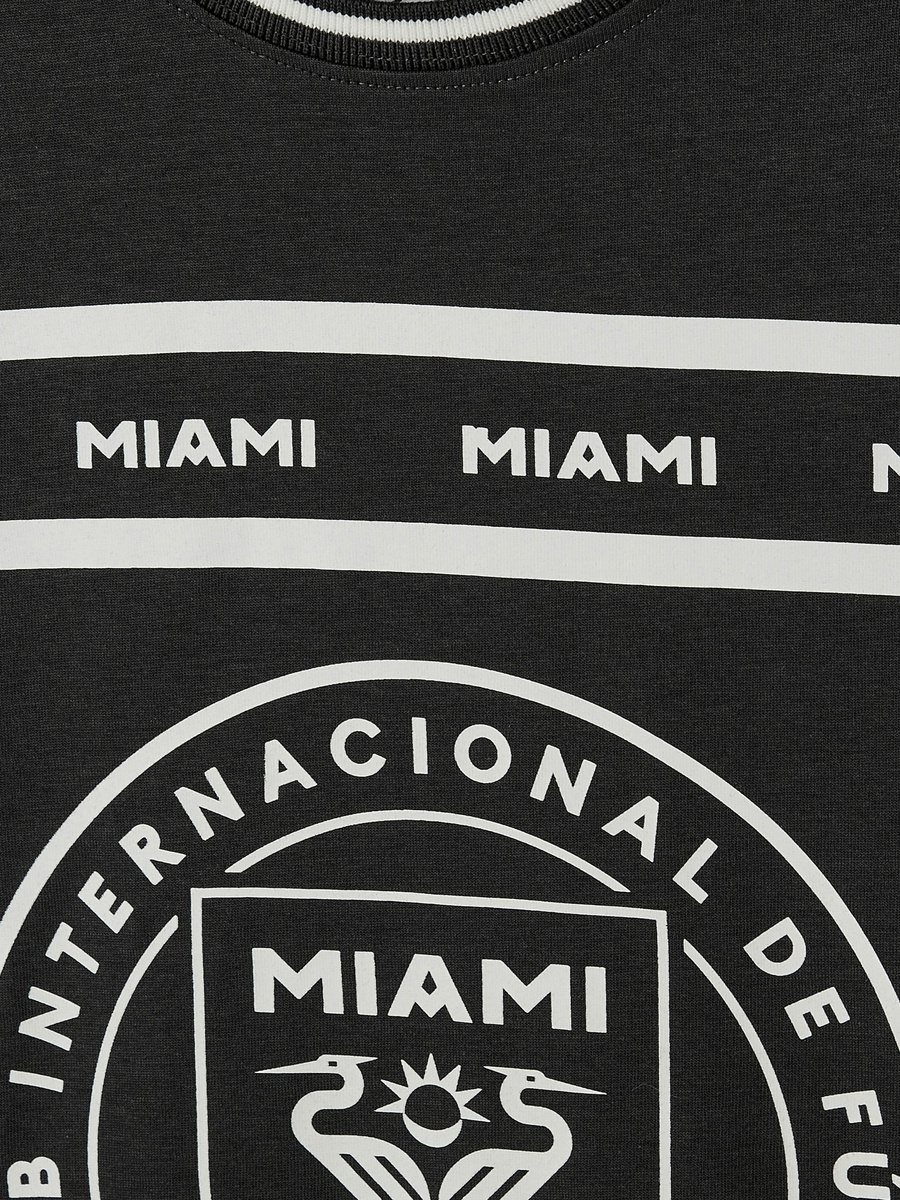 Cotton Crew Neck Short Sleeve Pyjama Set with Miami Football Club Print