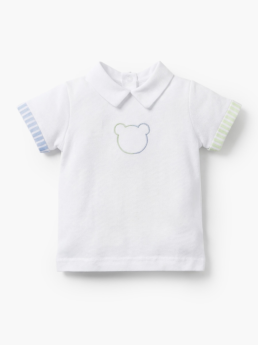 Collared Short Sleeves Polo T-Shirt and Shorts Set with Stripes
