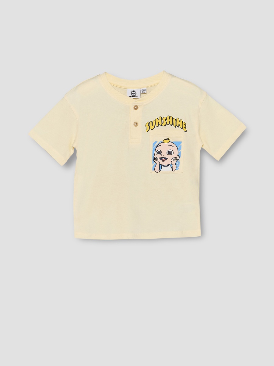 Crew Neck Short Sleeves T-Shirt and Shorts Set with Cocomelon Print