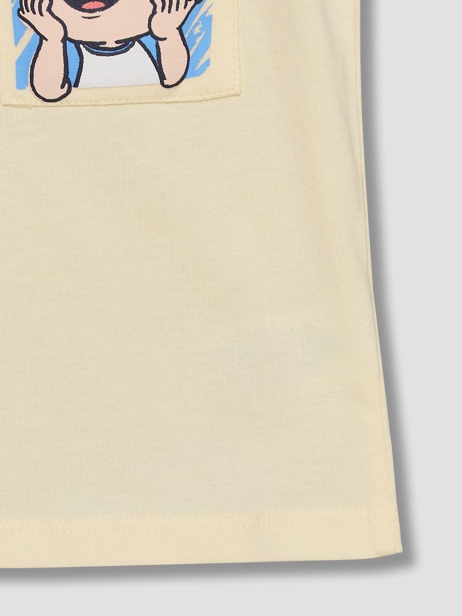 Crew Neck Short Sleeves T-Shirt and Shorts Set with Cocomelon Print