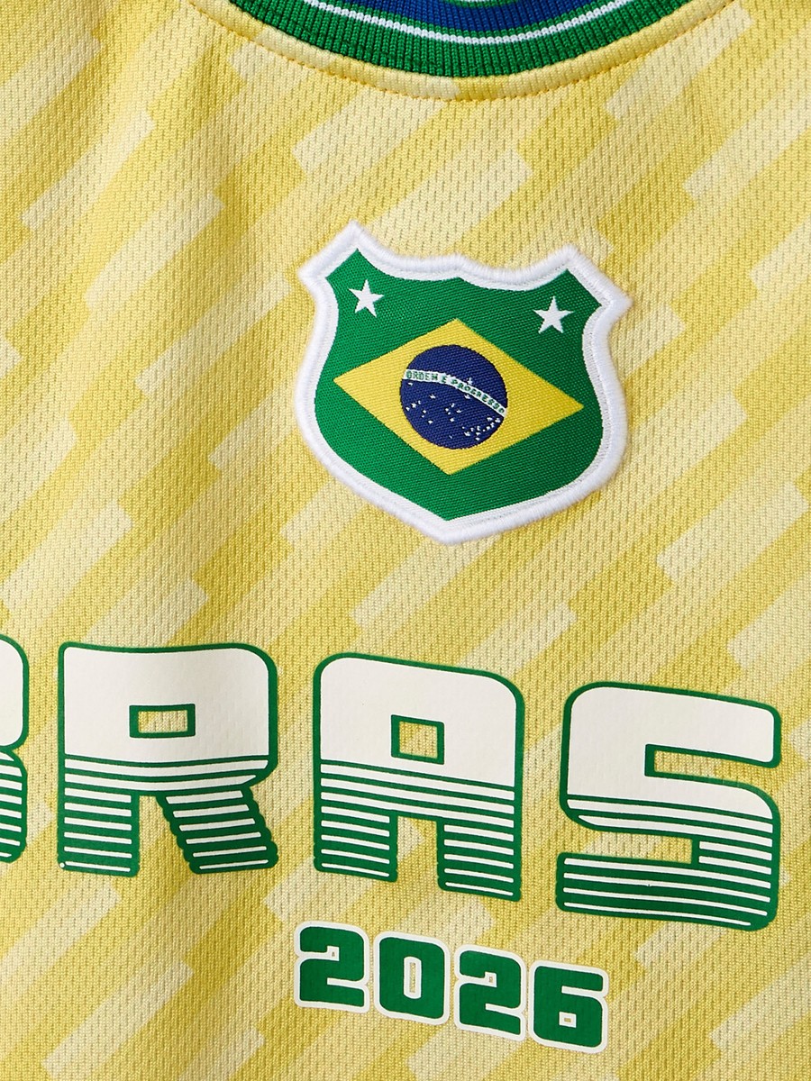 Crew Neck Short Sleeves T-Shirt and Shorts Set with Brazil Print