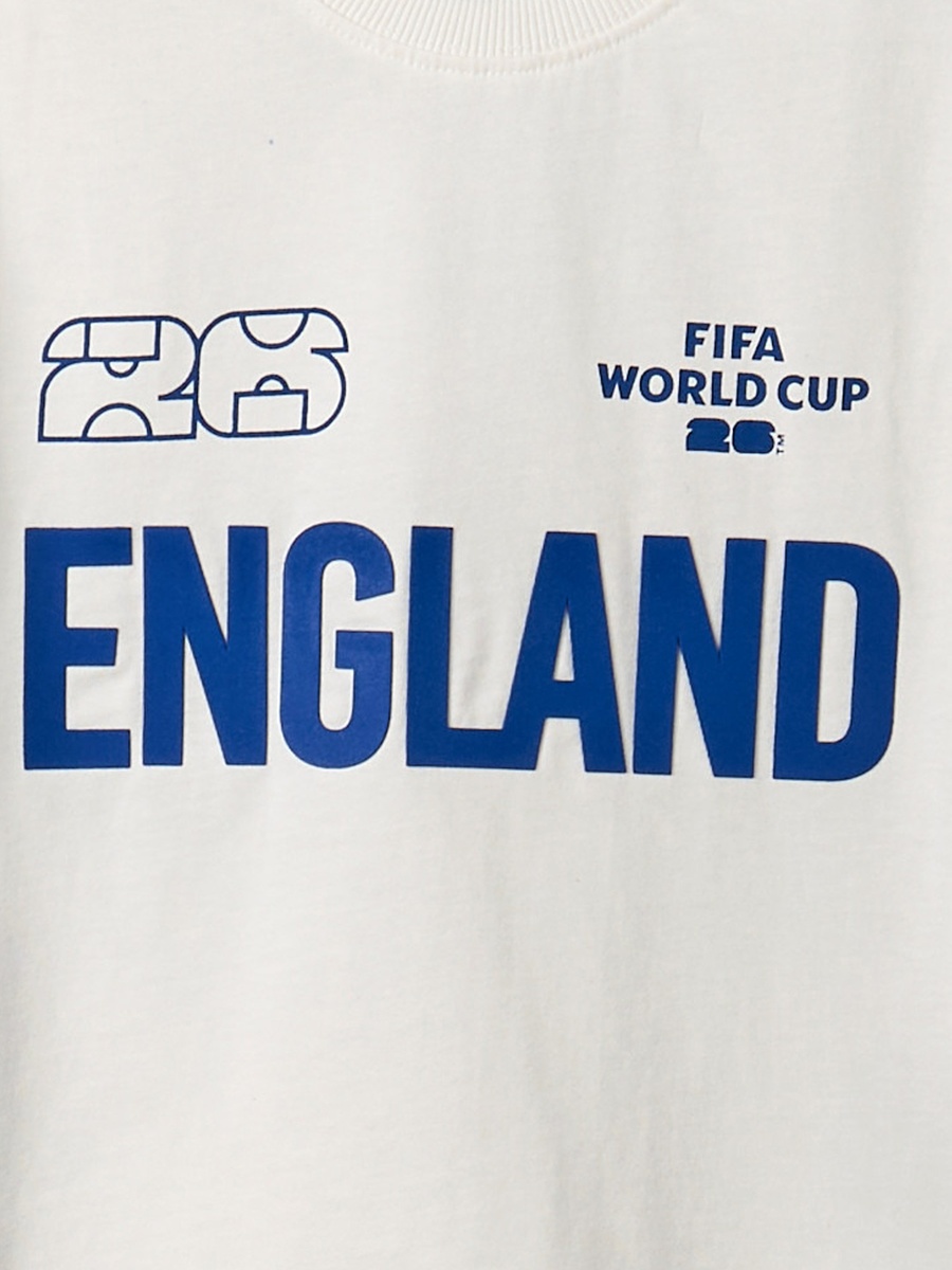 Crew Neck Short Sleeves T-Shirt and Shorts Set with England Print