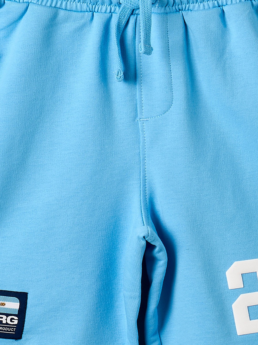 Crew Neck Short Sleeves T-Shirt and Shorts Set with Argentina Print