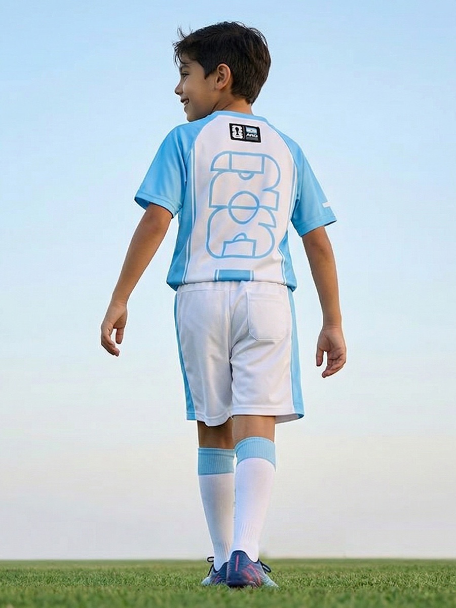 V Neck Short Sleeves T-Shirt and Shorts Set with Argentina Print