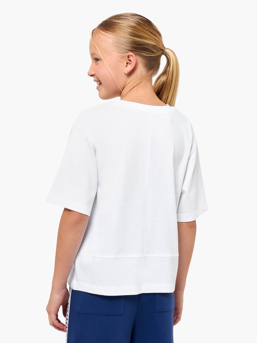 Round Neck Short Sleeve T-Shirt with Logo Print