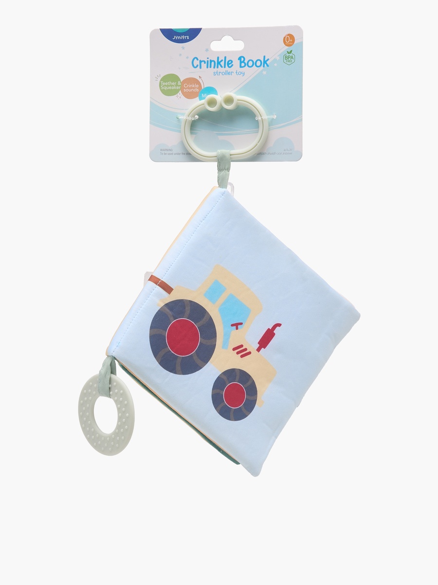 Crinkle Book Stroller Toy with Flap Closure