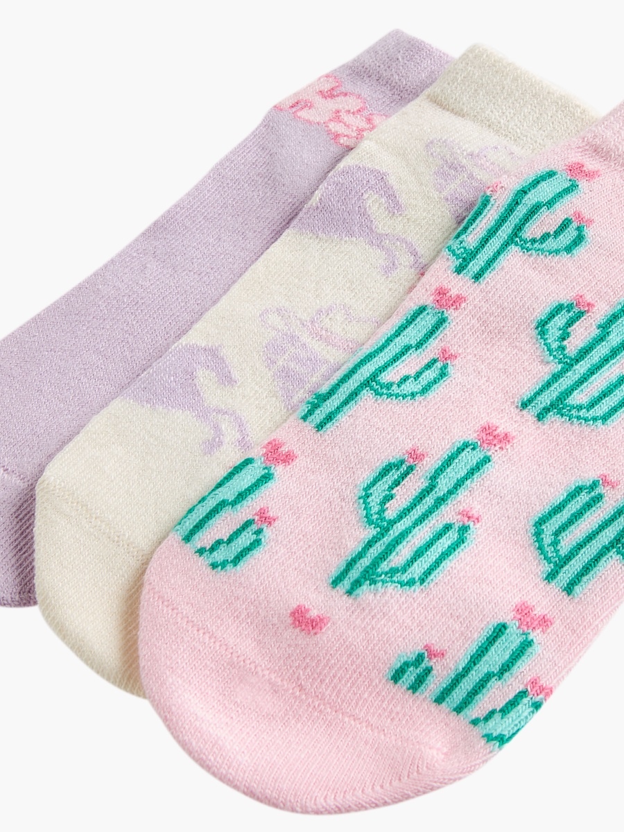 Printed Ankle Length Socks - Set of 3