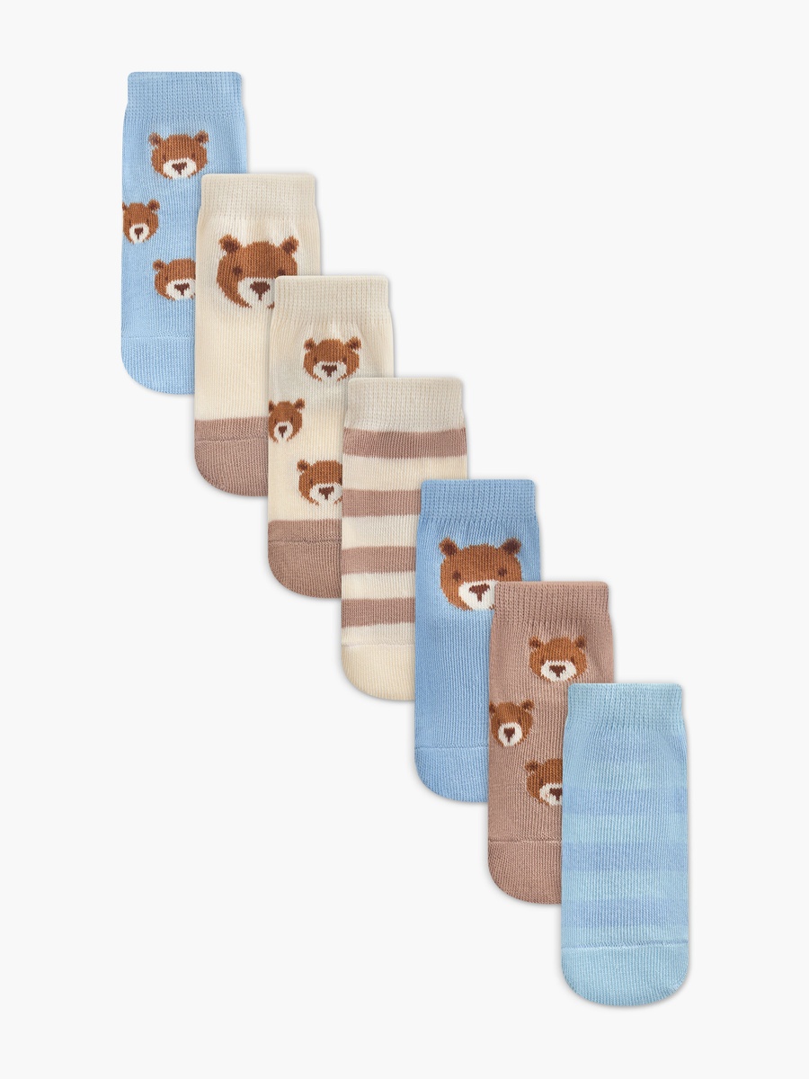 Pack of 7 Baby Boys Socks with Animal Prints
