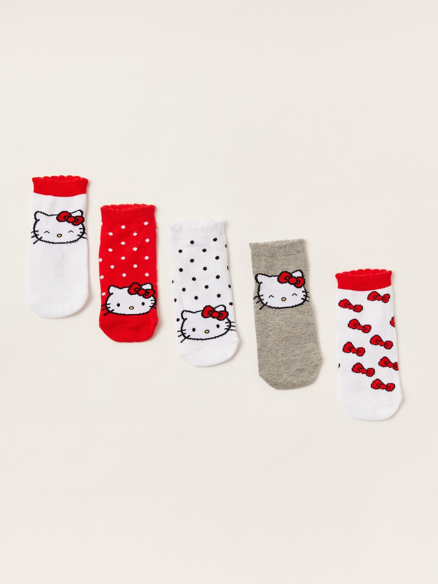 Hello Kitty Print Socks - Set of 5