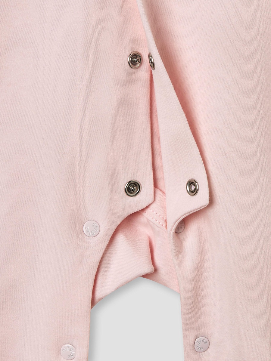 Embroidered Peter Pan Collar Sleepsuit with Long Sleeves