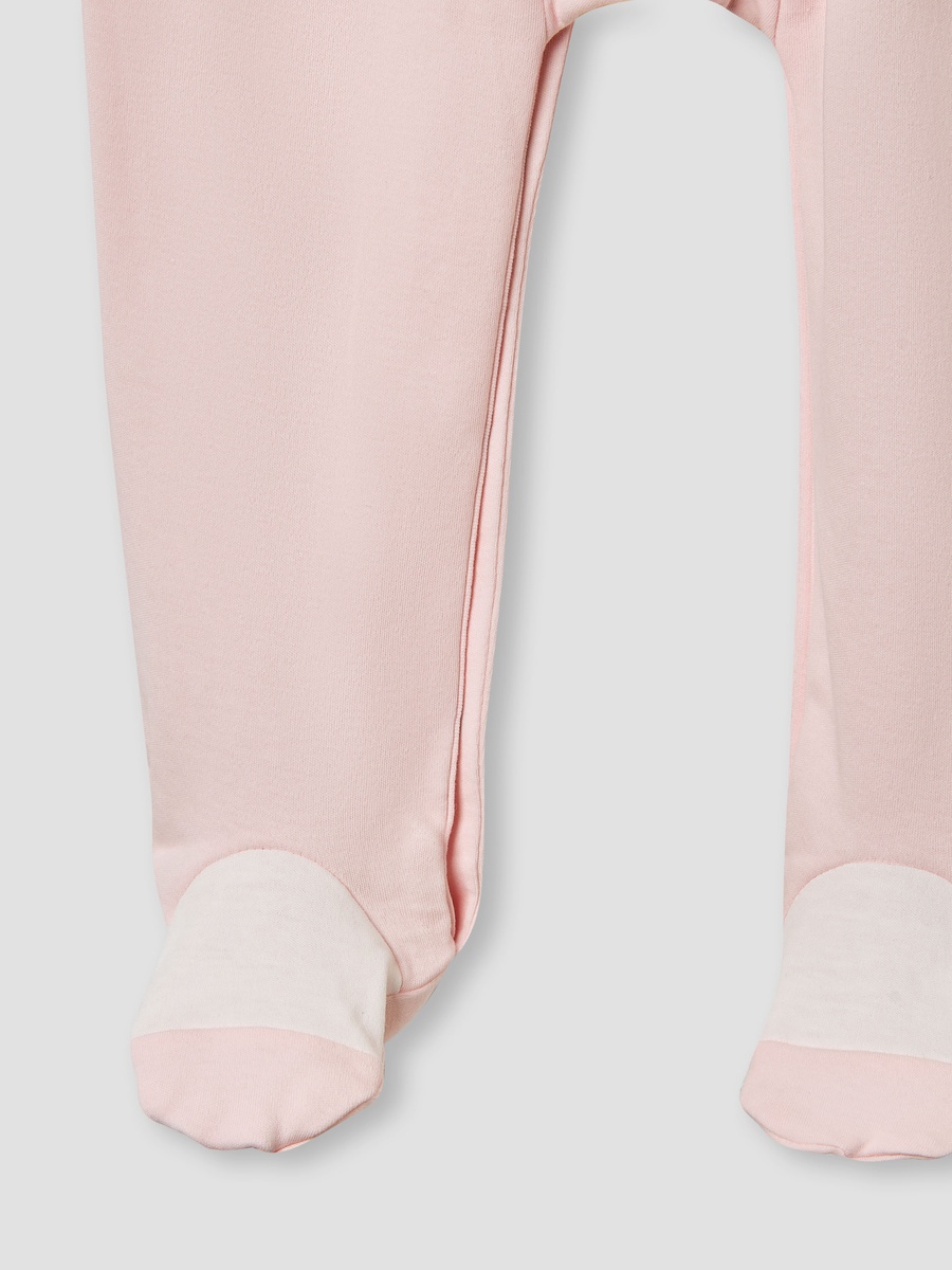 Embroidered Peter Pan Collar Sleepsuit with Long Sleeves
