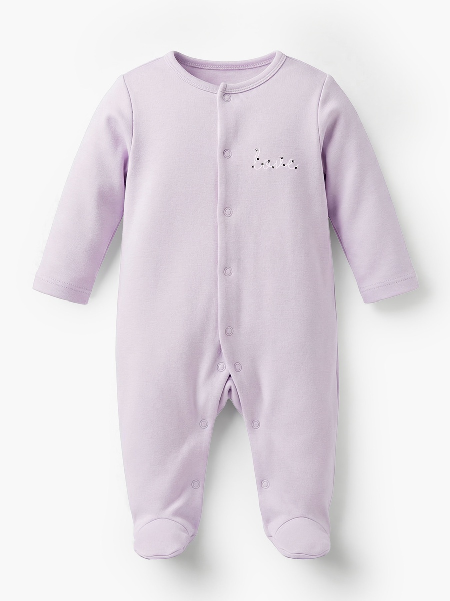Pack of 3 Bamboo Cotton Round Neck Long Sleeves Sleepsuit with Print