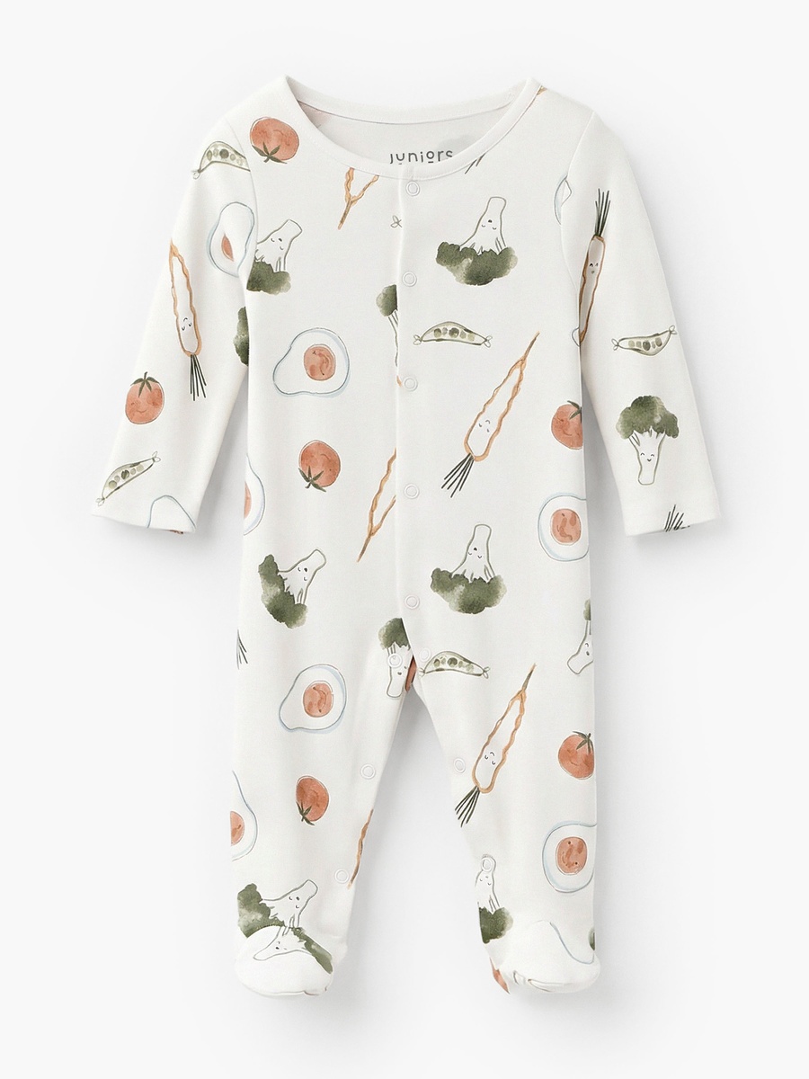 Pack of 3 Bamboo Round Neck Long Sleeves Sleepsuit with Assorted Print