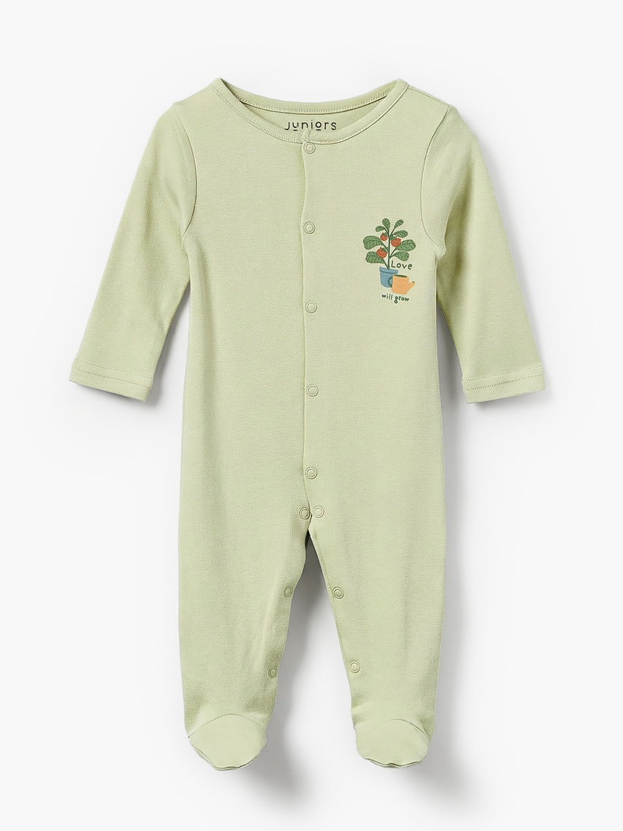 Pack of 3 Bamboo Round Neck Long Sleeves Sleepsuit with Assorted Print